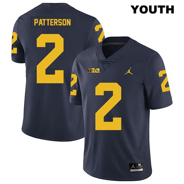 Youth NCAA Michigan Wolverines Shea Patterson #2 Navy Jordan Brand Authentic Stitched Legend Football College Jersey GO25Q87JP